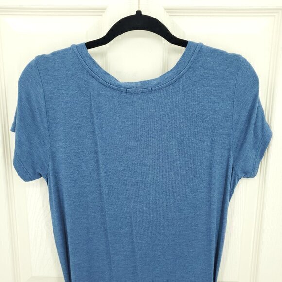 Prana Modal Foundation Ruched Short Sleeve Tee Mini Dress M Blue - Picture 6 of 16